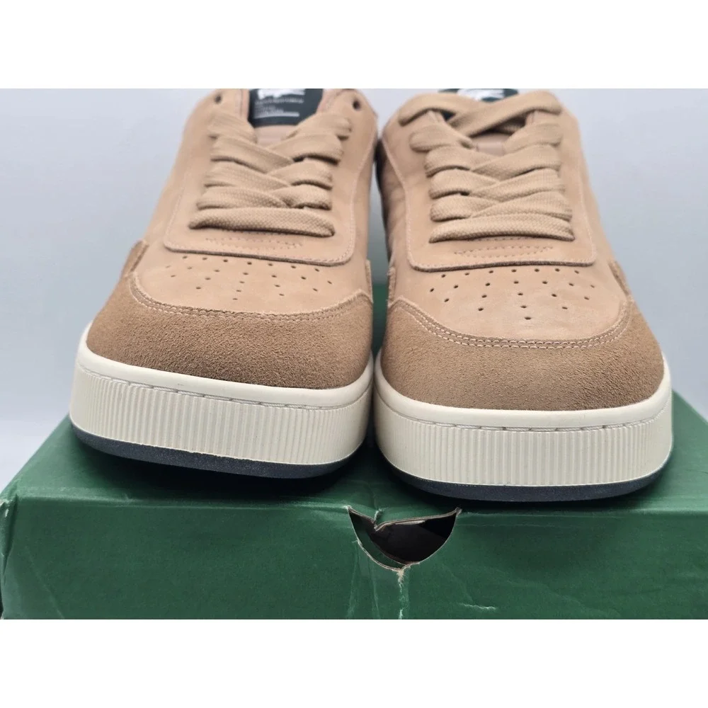 NIB Lacoste Men's Ace Clip 223 4 SMA Sneaker -‎ Brown/Off White - Size 12.5